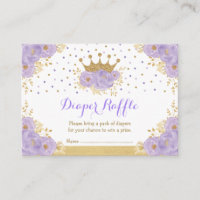 Purple Gold Crown Princess Baby Girl Diaper Raffle