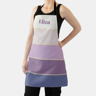 Purple Gold Custom Summer Colour Block Stripes Apron