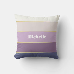 Purple Gold Custom Summer Colour Block Stripes Cushion