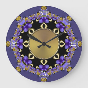 Purple Gold Decorative Lace Wall Clock
