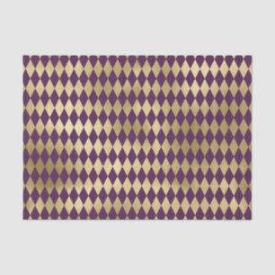 PURPLE & GOLD DIAMOND ARGYLE PATTERN TISSUE PAPER