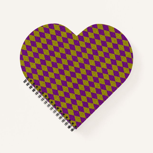 Purple & Gold Diamond Glitter Notebook (Front)
