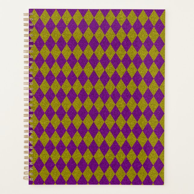 Purple & Gold Diamond Glitter Planner (Front)