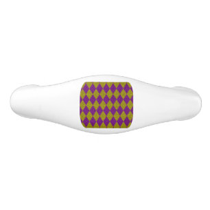 Purple & Gold Diamond Glitter Pouf Ceramic Drawer Pull