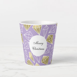 Purple Gold Diamonds Christmas Latte Mug