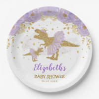 Purple Gold Dinosaur Tutu Tiara Girl Baby Shower