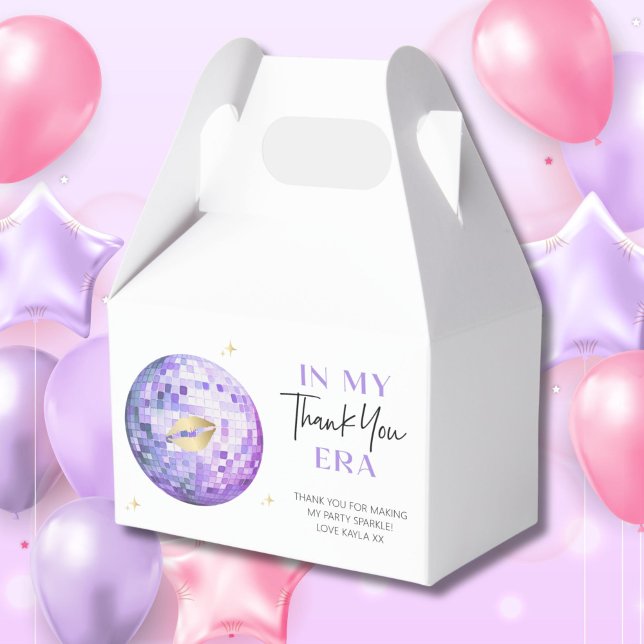 Purple Gold Disco Ball My Birthday Era Thank You Favour Box (Creator Uploaded)