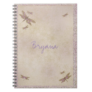 Purple & Gold Dragonflies Dragonfly Journal Custom