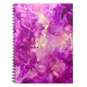Purple Gold Electric Storm Trendy, Feminine Notebook