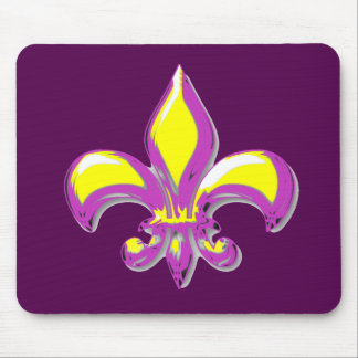 Purple & Gold Fleur de lis Mouse Pad