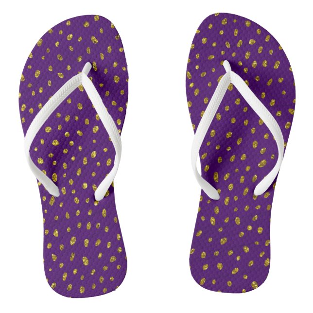 Purple & Gold Flip Flops (Footbed)