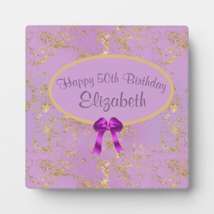 Purple Gold Foil 50th Birthday Plaque
