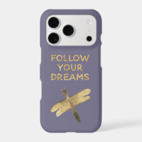 Purple Gold Follow Your Dreams Dragonfly