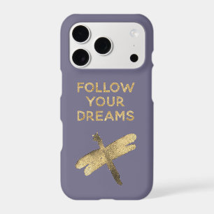 Purple Gold Follow Your Dreams Dragonfly