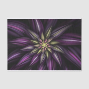 Purple Gold Fractal Flower Tissue Paper