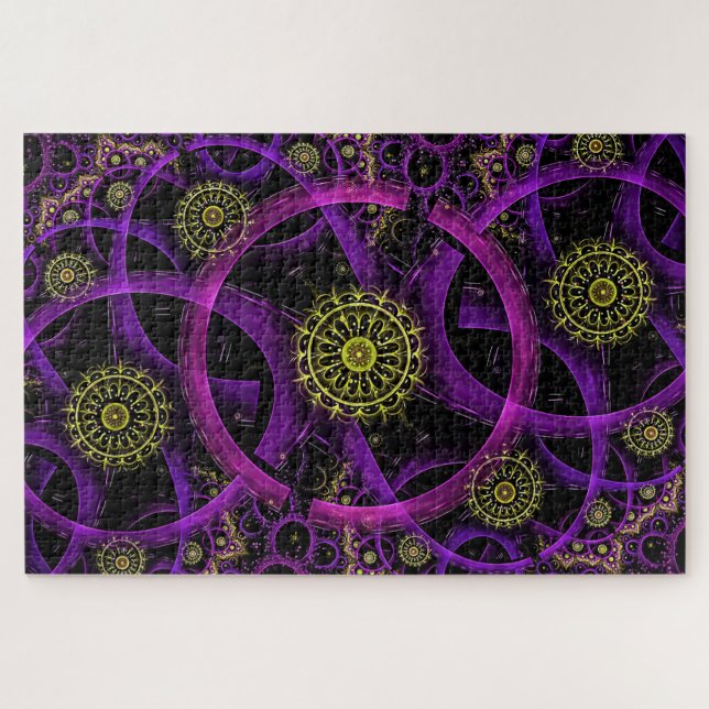 purple gold fractal puzzle (Horizontal)