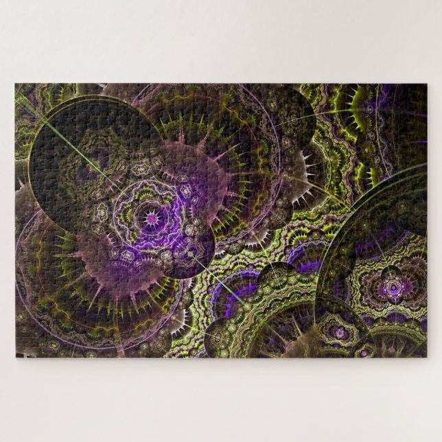 purple gold fractal puzzle (Horizontal)