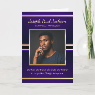 Purple Gold Funeral Service Folded Program