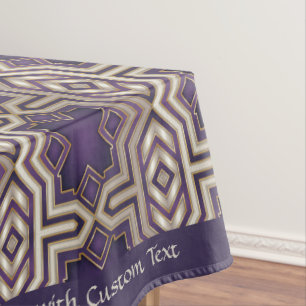 Purple Gold Geometric Art Deco Custom Design Tablecloth