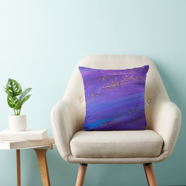 Purple gold glitter abstract  cushion (Chair)