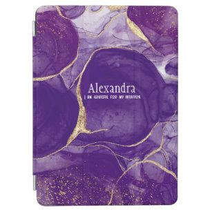  Purple Gold Glitter Agate with Affirmation   iPad Air Cover