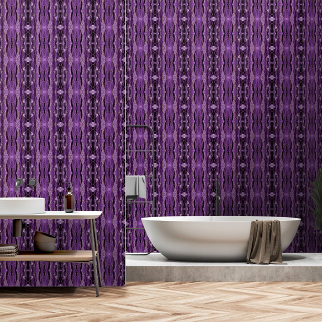 Purple Gold Glitter Black Wallpaper (Bathroom)