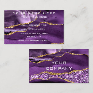 Purple Gold Glitter Business Card Design Your Own