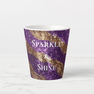 Purple Gold Glitter Latte Mug