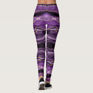 Purple Gold Glitter Leggings