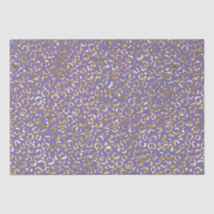 Purple Gold Glitter Leopard Print Tissue Paper