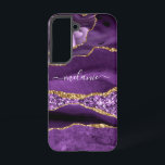 Purple Gold Glitter Marble Your Name Personalised Samsung Galaxy Case<br><div class="desc">Samsung Galaxy Cases or iPhone Cases with Agate Purple Violet Gold Glitter Geode Custom Name Sparkle Marble Personalised Birthday - Anniversary or Wedding Gift / Suppliest - Add Your Name - Text or Remove - Make Your Special Gift - Resize and move or remove and add text / elements with...</div>