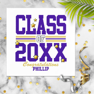 Purple Gold Graduating Class Year Napkin