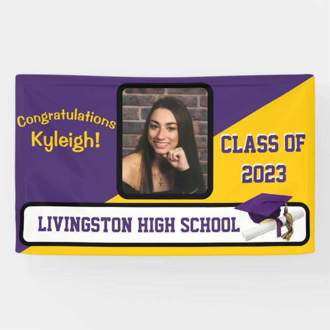Purple & Gold Graduation Banner (Horizontal)