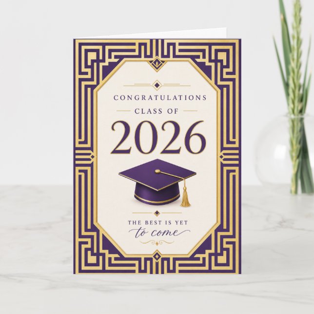 Purple & Gold Graduation Card 2026 (Front)