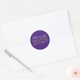 Purple & Gold Graduation Envelope Seal Stickers