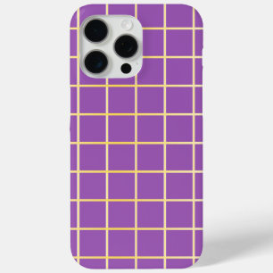Purple & Gold Grid Phone Case Elegant Cover