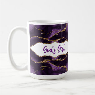 Purple & Gold Inspirational God's Girl Elegant Coffee Mug