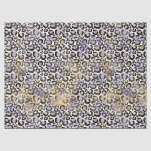 Purple Gold Leopard Print Tissue Paper