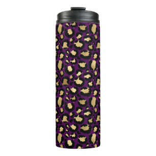 Purple & Gold Leopard Thermal Tumbler