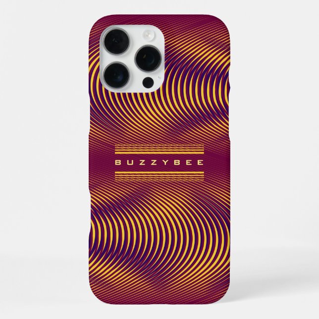 Purple & Gold Lines Striped Psychedelic & Trippy iPhone Case (Back)