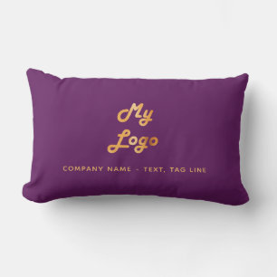 Purple gold logo business hotel rental pool lumbar cushion