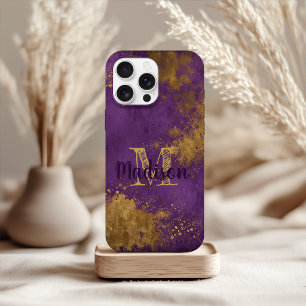 Purple Gold Louisiana State Initial Name Samsung Galaxy Case