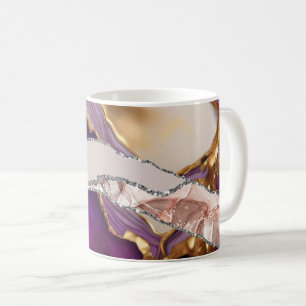 Purple Gold Luxury Elegant Design Liquid Texture Coffee Mug