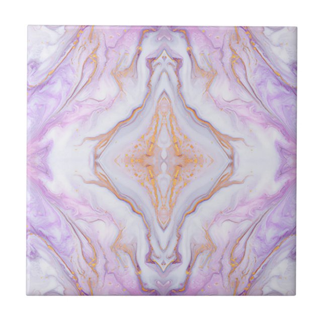 Purple Gold Marble 2 Stones Ceramic Tile (Front)