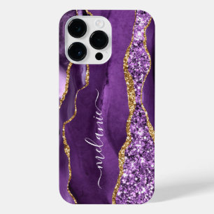 Purple Gold Marble Custom Your Name iPhone Cases