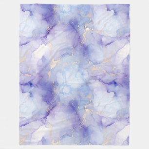 Purple Gold Marble Fleece Blanket
