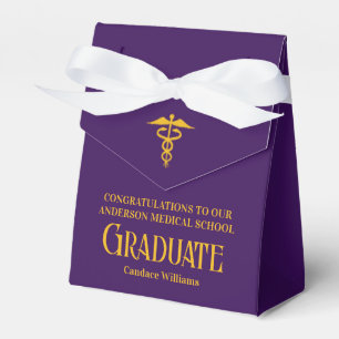 Purple Gold Medical School Graduation Party Favour Box