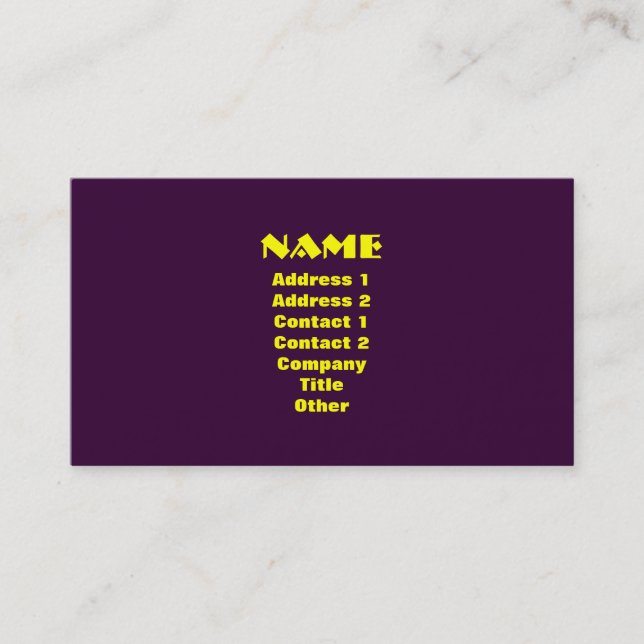 Purple & Gold Modern Monogram Business Card (Front)