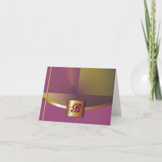 Purple/Gold Monogram Card