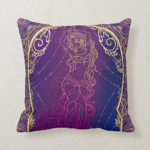 Purple & Gold Moroccan Arabian Belly Dancing Glam Cushion